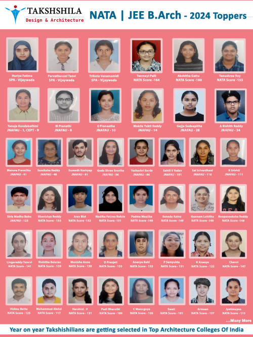nata 2024 Toppers - Takshshila Hyderabad