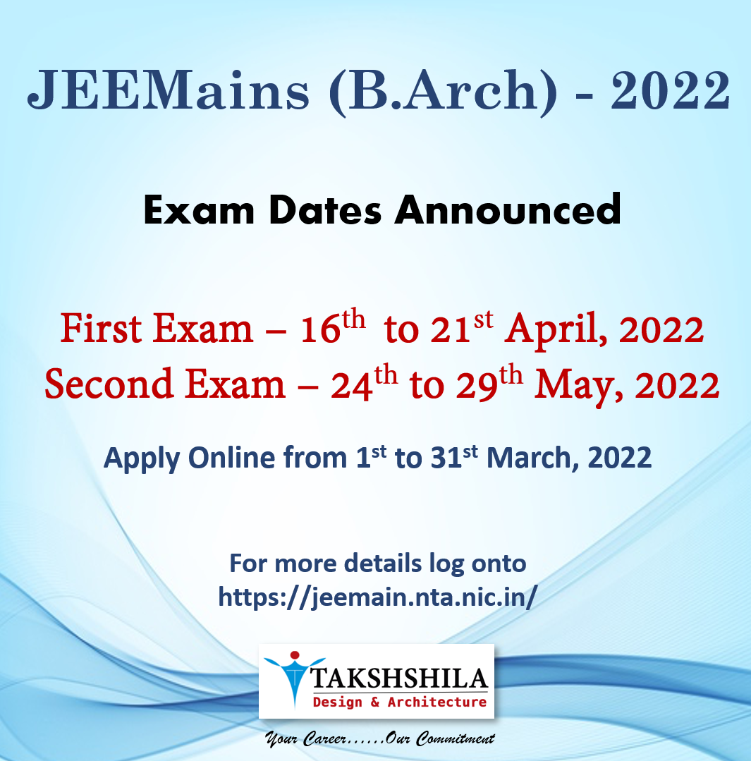 JEE Mains Architecture 2022 Exam dates are Postponed. Learn about the new revised dates.